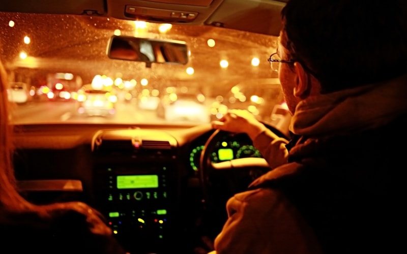 Night time driving lesson